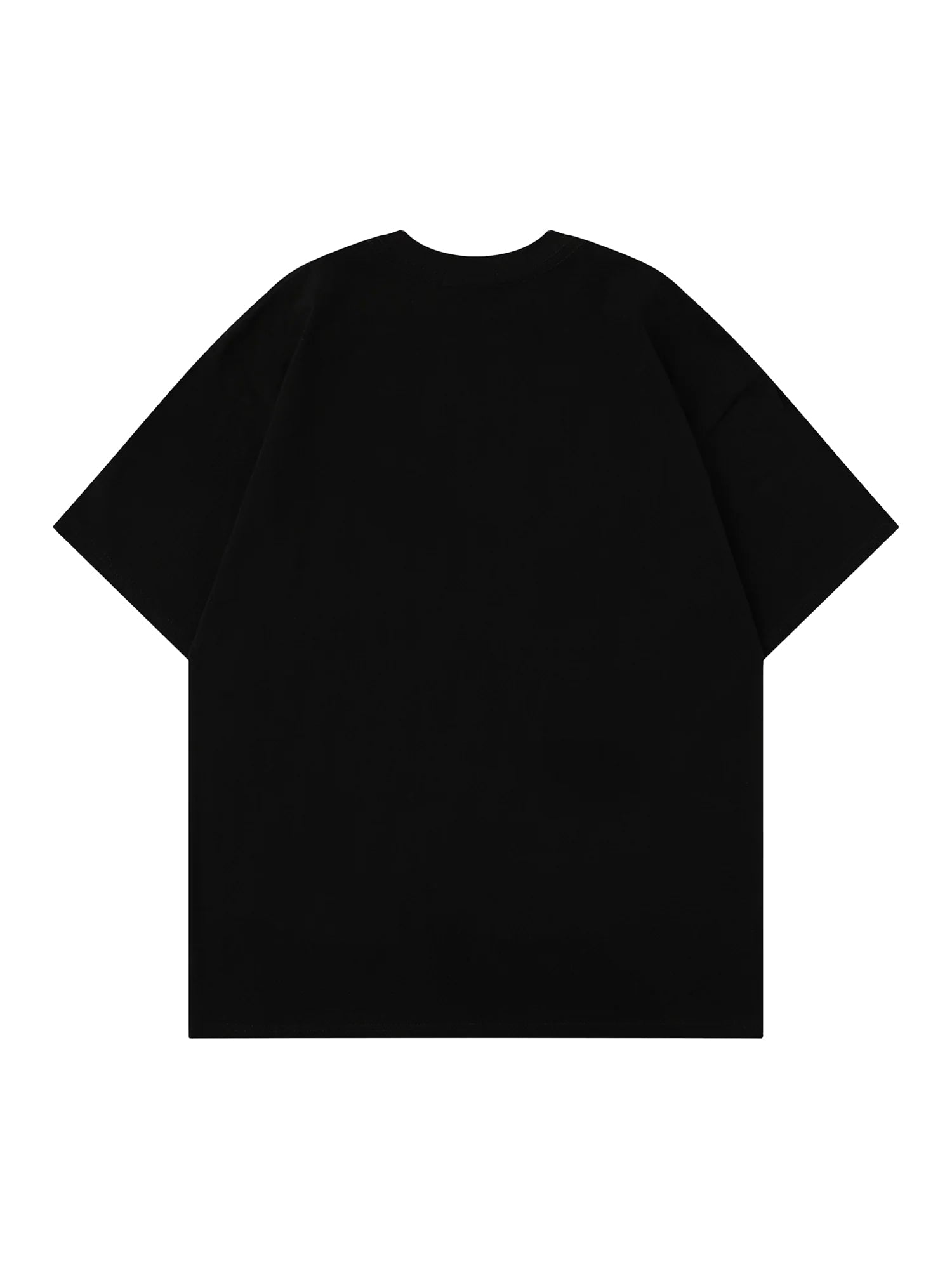 BLACK CORSET DESIGN T-SHIRT WITH ROUND COLLAR SPRING PRINT PULLOVER