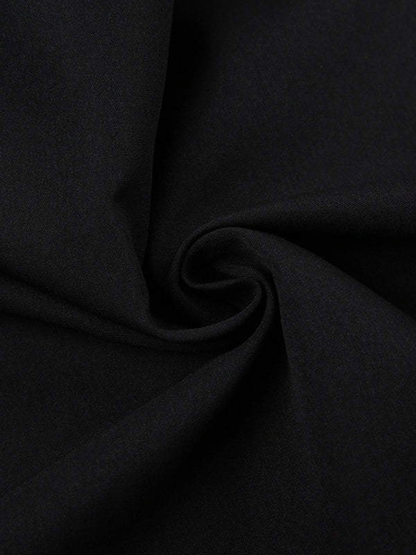 BLACK CORSET-STYLE DRESS WITH VERSATILE LONG DESIGN