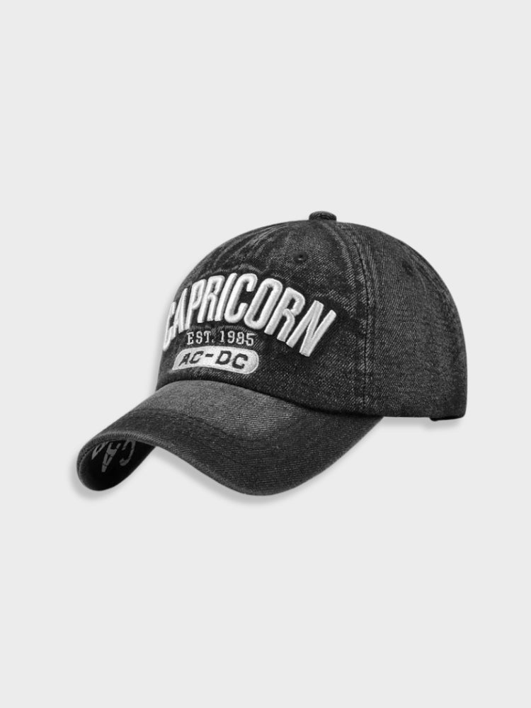 BLACK DENIM BASEBALL CAP FOR EVERYDAY WEAR - CAPICORN DENIM CAP