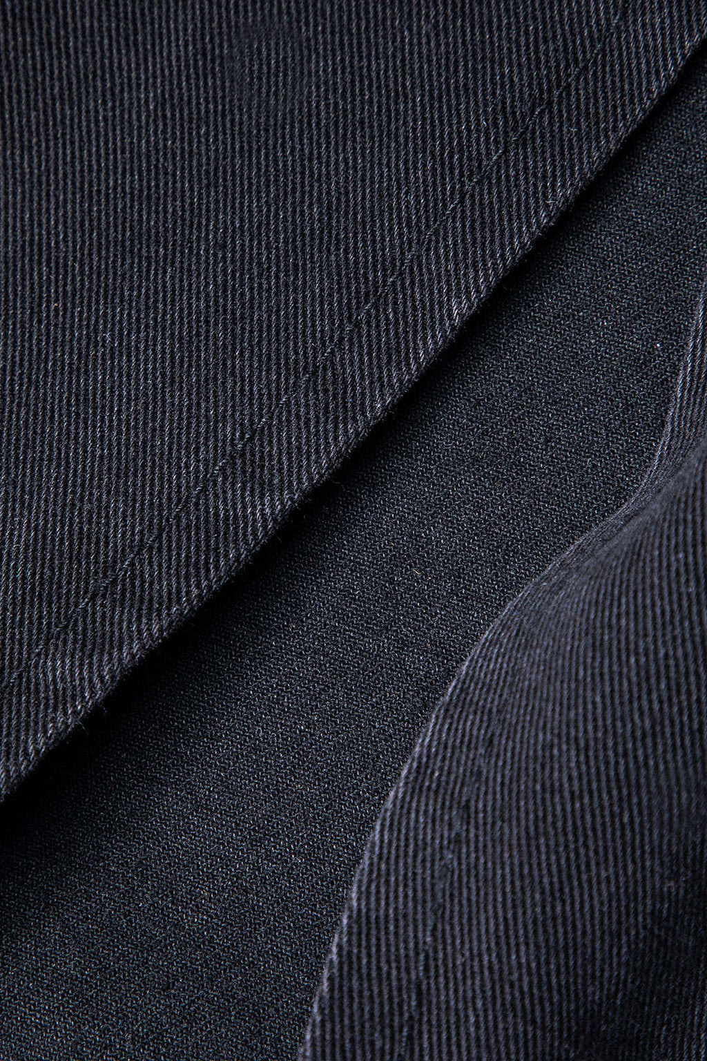 BLACK DENIM MIDI SKIRT WITH ASYMMETRICAL CLOSURE FOR SPECIAL OCCASION DENIM