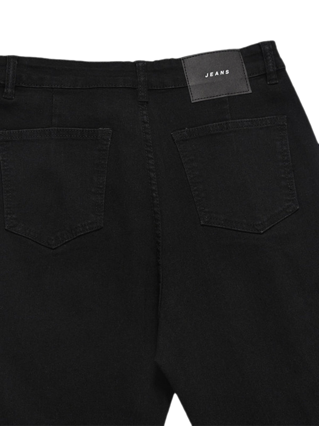 BLACK DENIM PANTS WITH SHREDDED DETAILING TRENDY COTTON BLEND