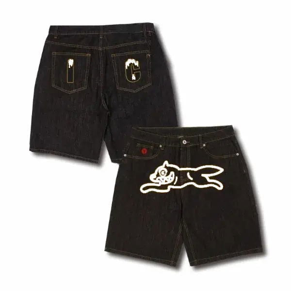 BLACK DENIM SHORTS SET - SHORT WOLF DENIM 2-PIECE BUNDLE