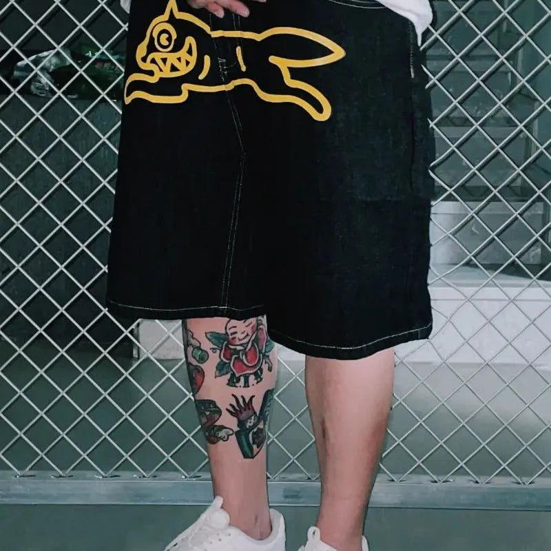 BLACK DENIM SHORTS SET - SHORT WOLF DENIM 2-PIECE BUNDLE