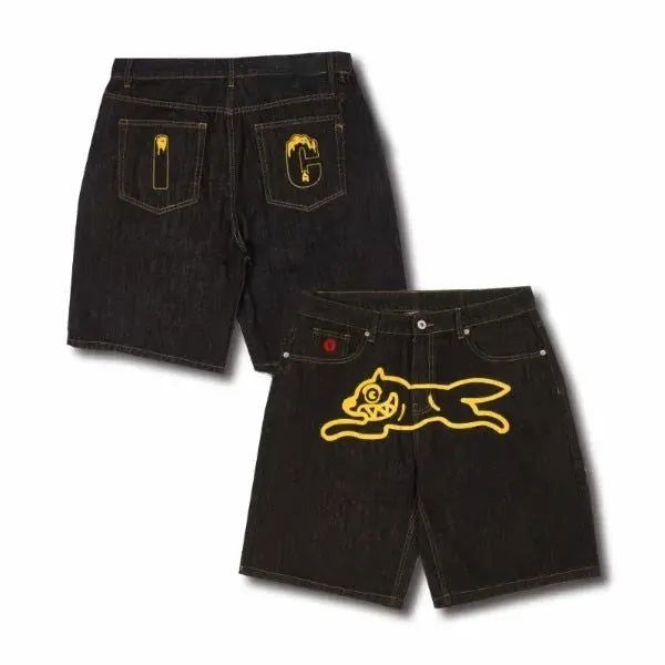 BLACK DENIM SHORTS SET - SHORT WOLF DENIM 2-PIECE BUNDLE