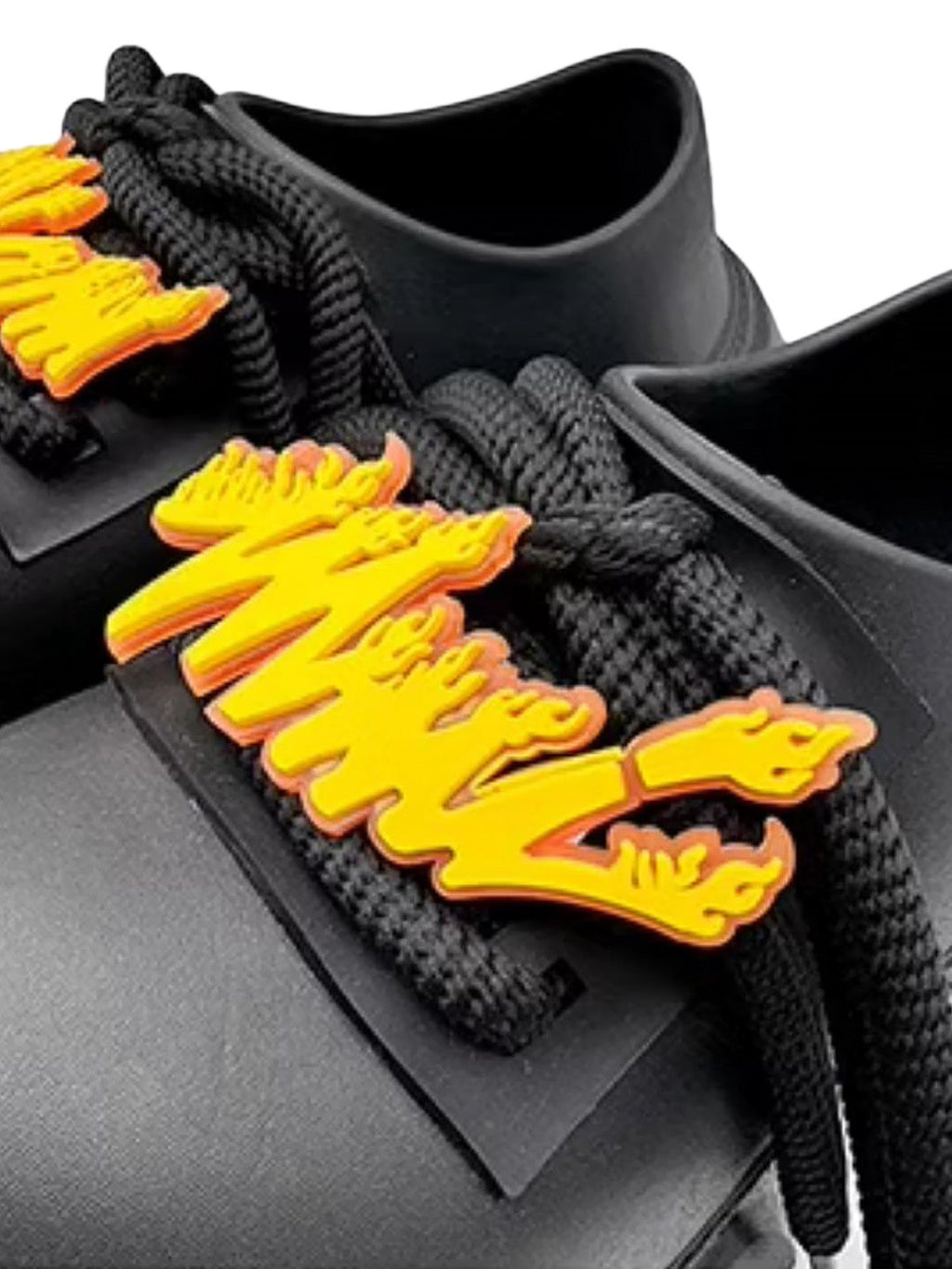 BLACK DERBY PLATFORM SHOES WITH YELLOW ACCENTS - PLATFORM SHOES