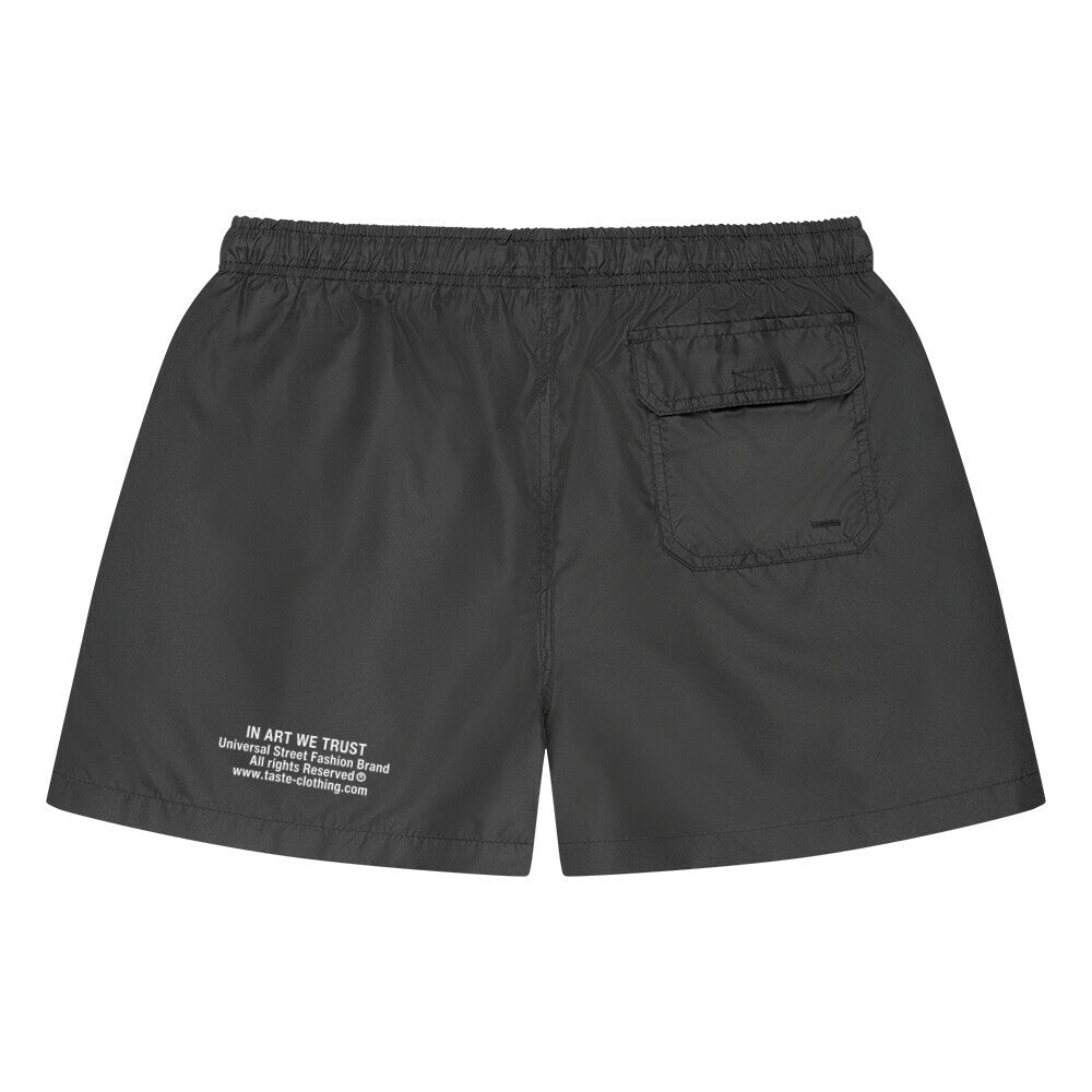BLACK DRAWSTRING SHORTS swim