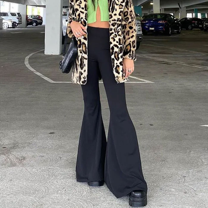 BLACK FLARED PANTS FOR WOMEN, FASHIONABLE AND VERSATILE LEGWEAR