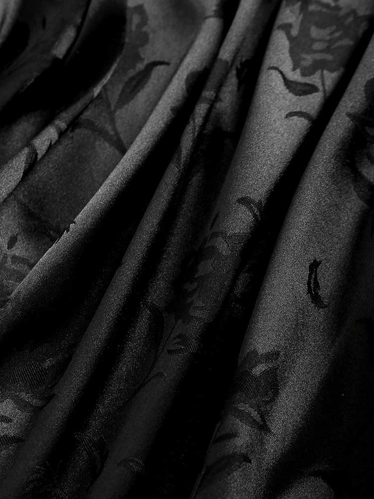 BLACK FLORAL SHORT SLEEVE SHIRT - SHORT SLEEVE CASUAL TOP