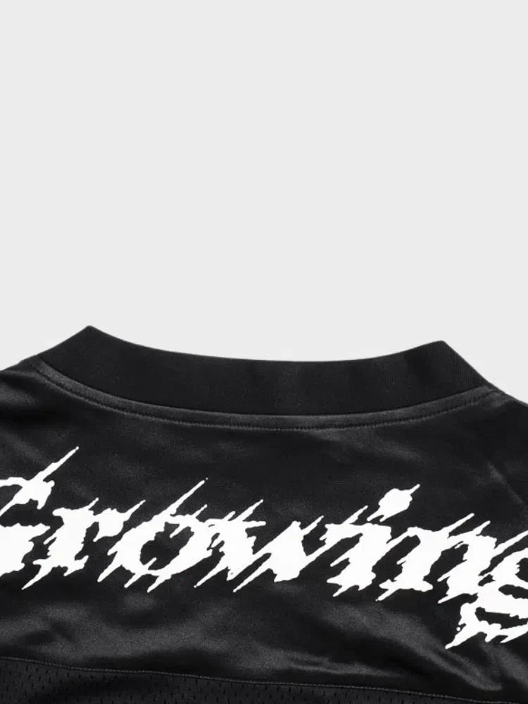 BLACK FOOTBALL JERSEY 09 HIGH QUALITY MAIN STREETWEAR T-SHIRT