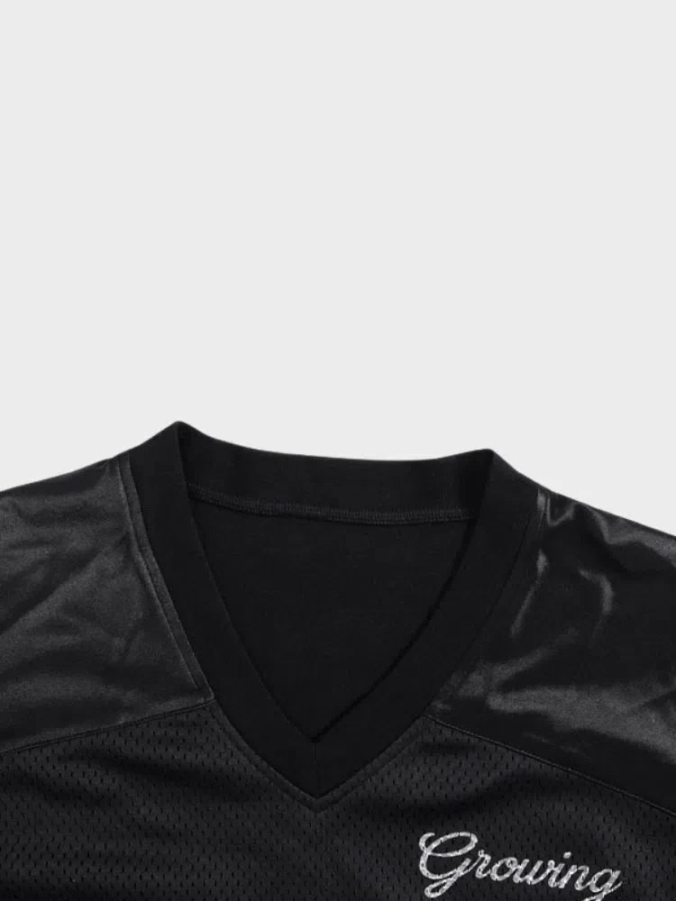 BLACK FOOTBALL JERSEY 09 HIGH QUALITY MAIN STREETWEAR T-SHIRT