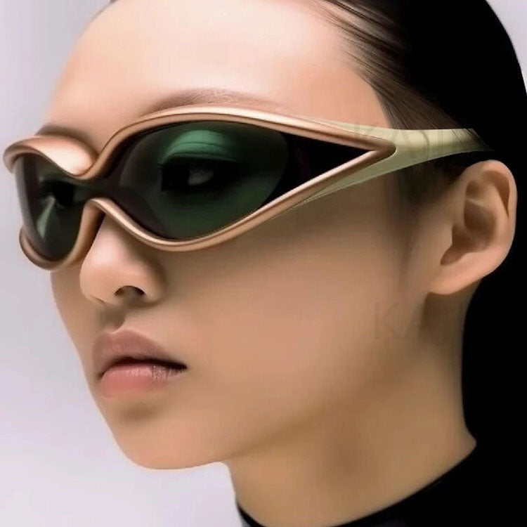 BLACK FUTURISTIC SUNGLASSES ACCESSORY FOR MODERN STYLE