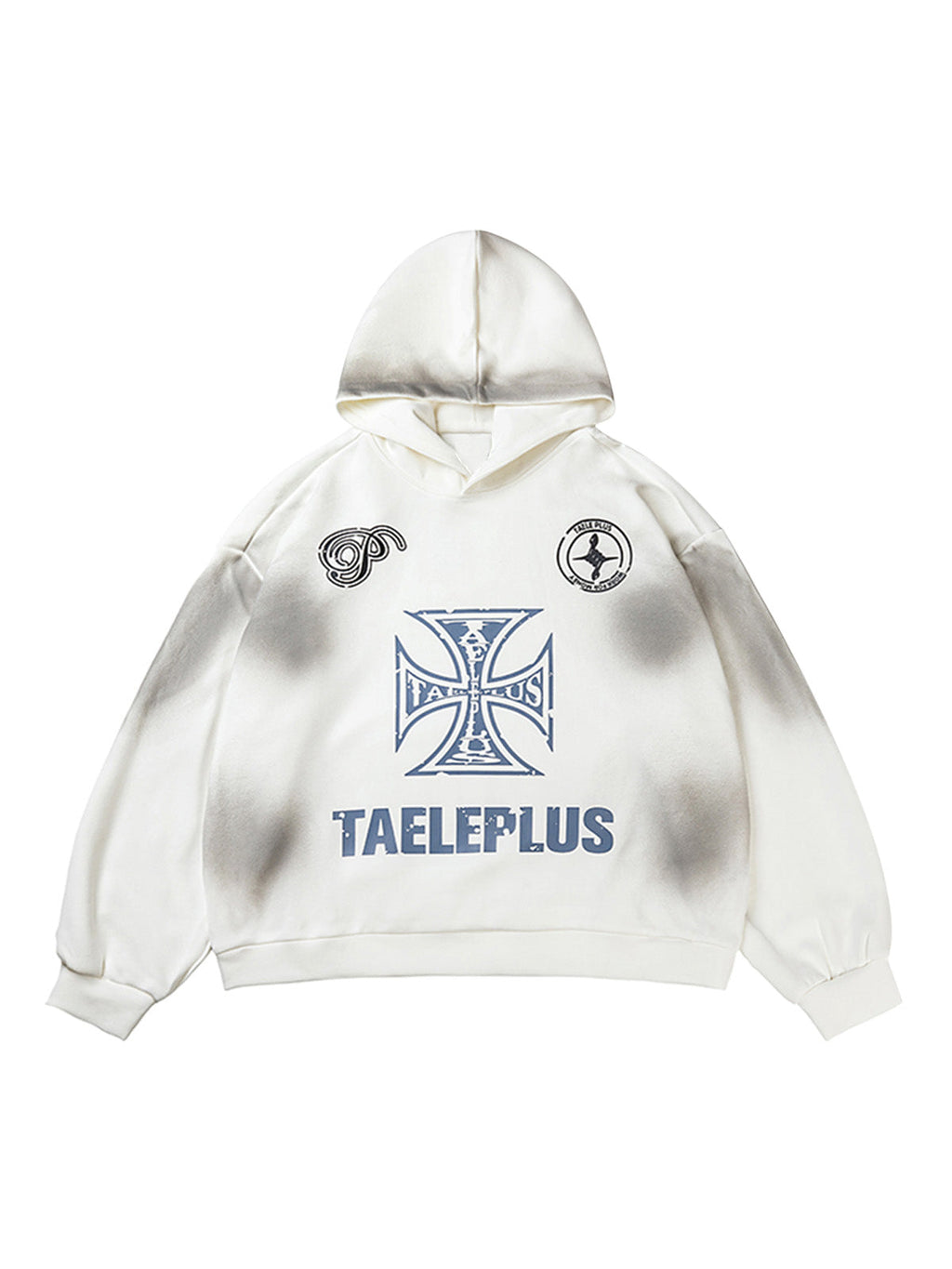 BLACK GRAPHIC LONG SLEEVE PULLOVER HOODIE