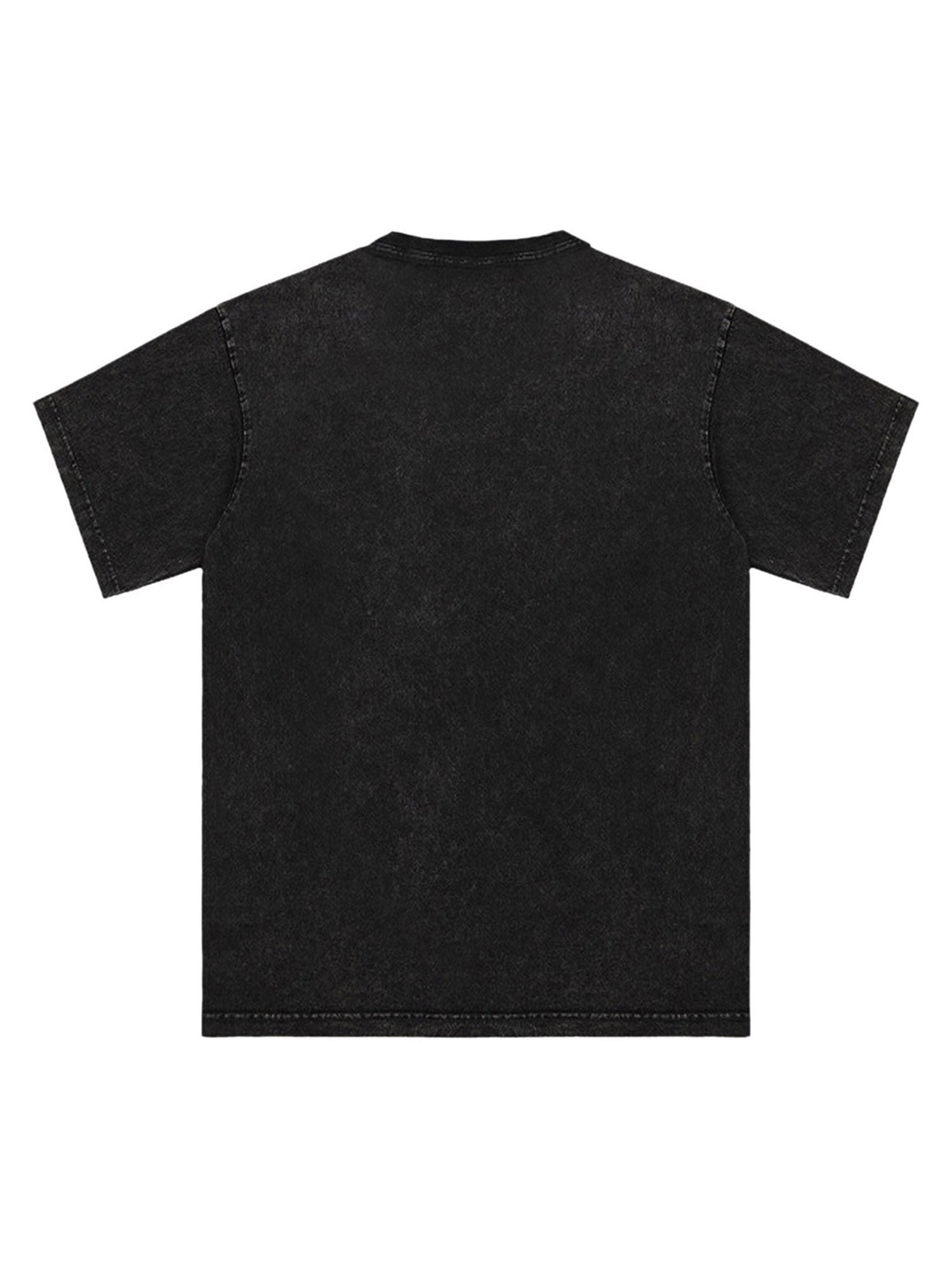 BLACK GRAPHIC T-SHIRT CASUAL PRINTED SHORT SLEEVE DESIGN