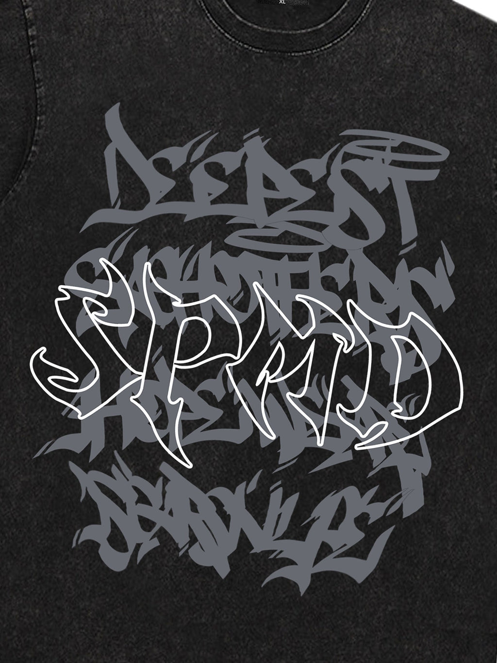 BLACK GRAPHIC T-SHIRT CASUAL PRINTED SHORT SLEEVE DESIGN