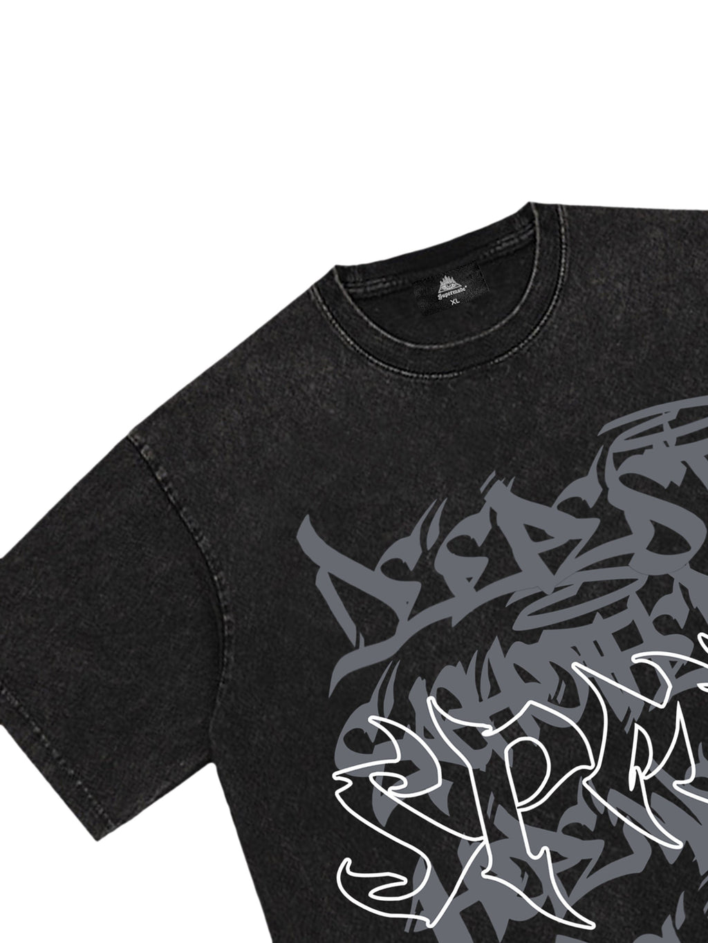 BLACK GRAPHIC T-SHIRT CASUAL PRINTED SHORT SLEEVE DESIGN