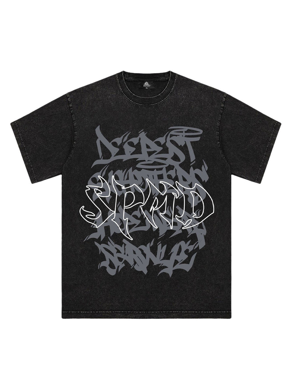 BLACK GRAPHIC T-SHIRT CASUAL PRINTED SHORT SLEEVE DESIGN