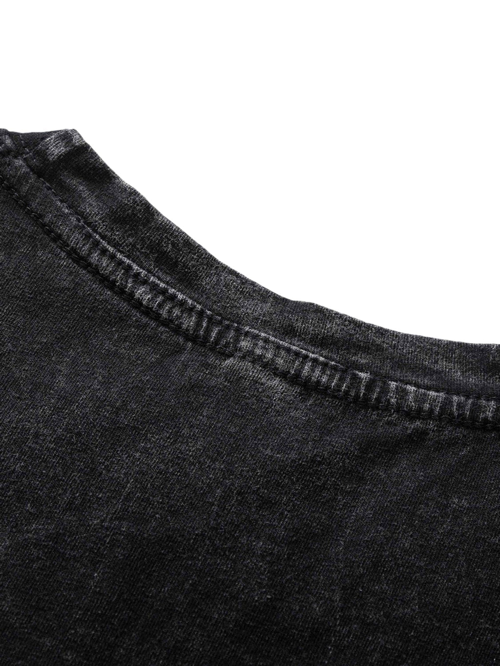 BLACK GRAPHIC T-SHIRT TRENDY CASUAL SHORT SLEEVE COTTON BLEND