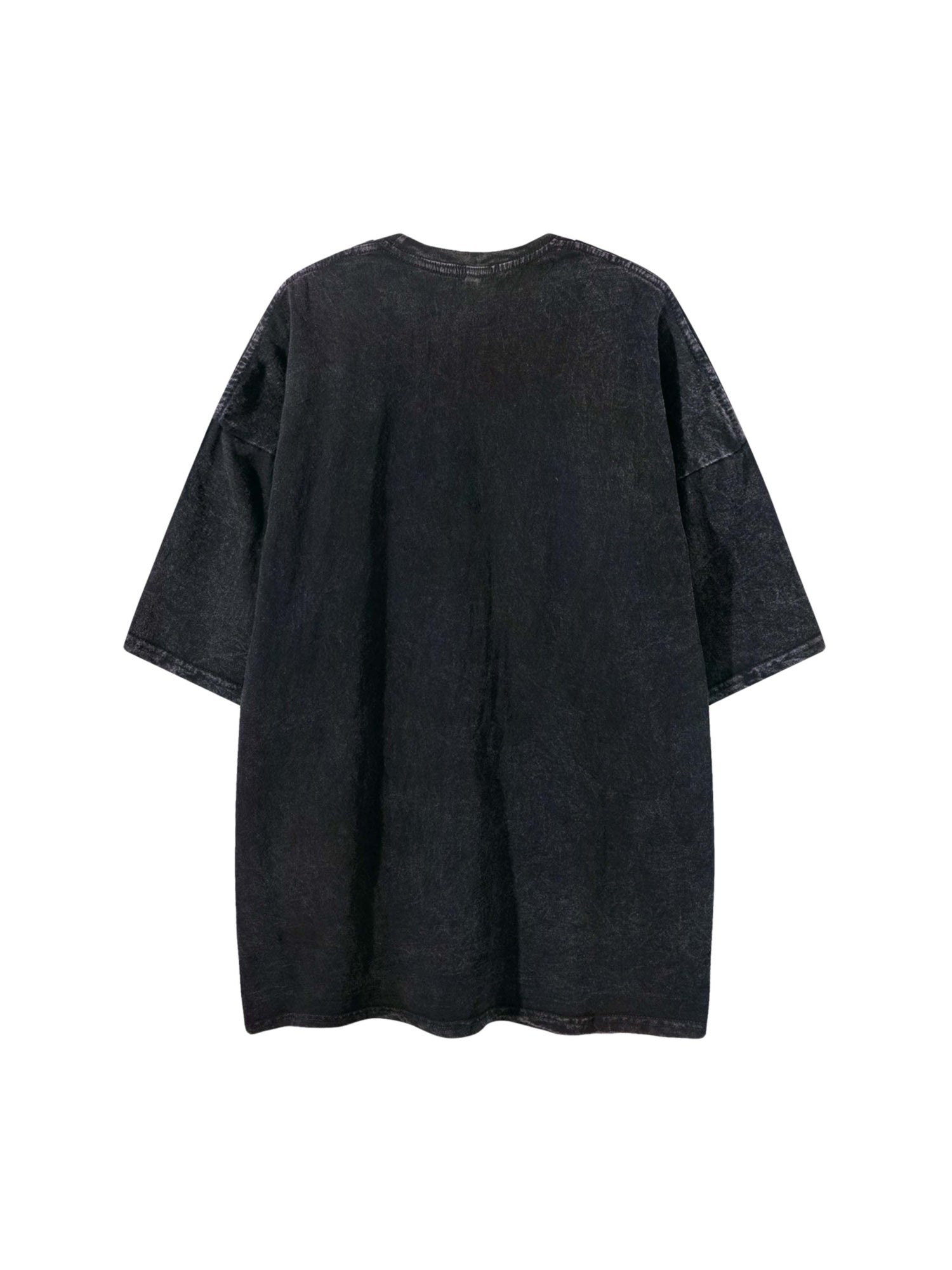 BLACK GRAPHIC T-SHIRT TRENDY CASUAL SHORT SLEEVE COTTON BLEND