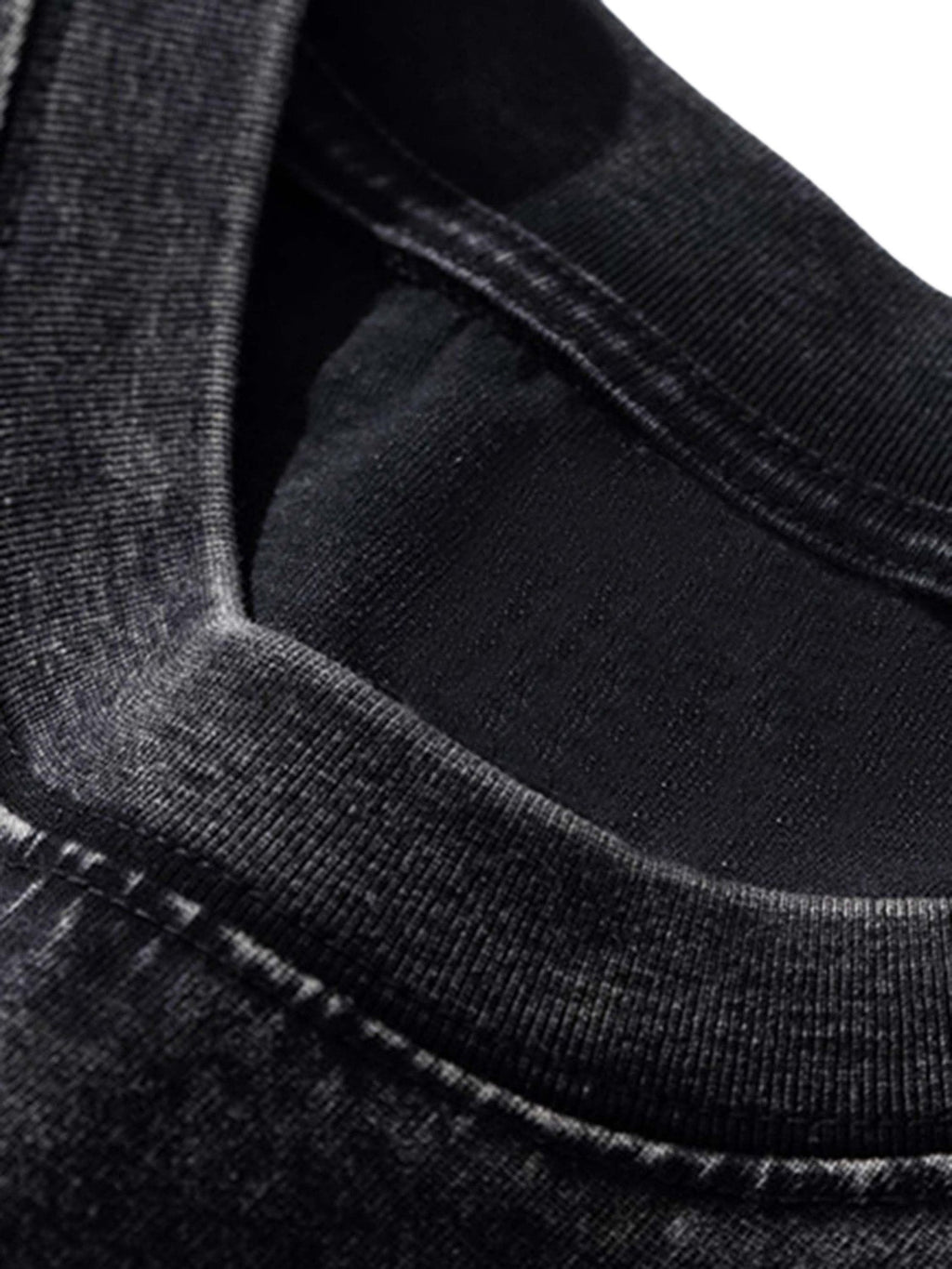 BLACK GRAPHIC T-SHIRT TRENDY CASUAL SHORT SLEEVE DESIGN