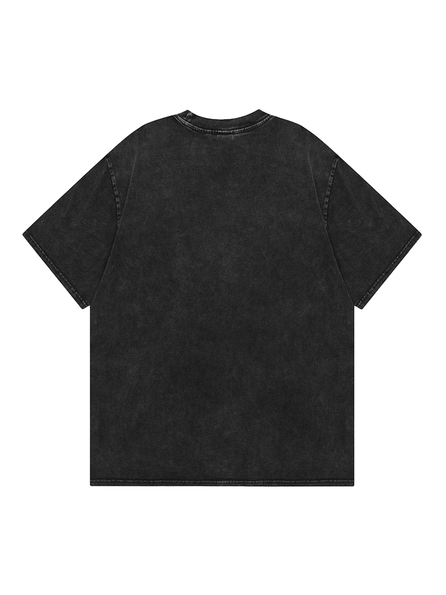 BLACK GRAPHIC T-SHIRT TRENDY CASUAL SHORT SLEEVE DESIGN