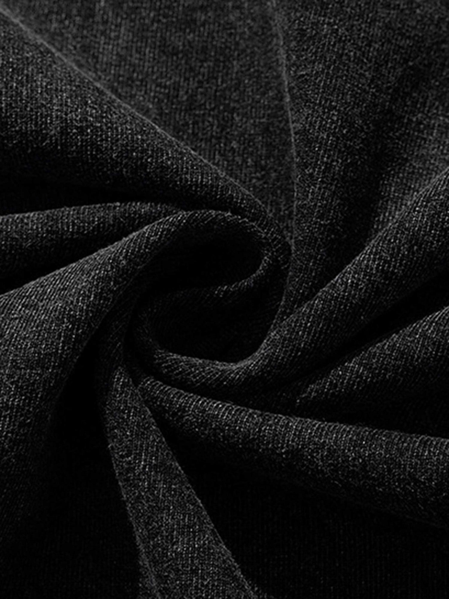 BLACK GRAPHIC T-SHIRT TRENDY CASUAL SHORT SLEEVE ROUND COLLAR DESIGN