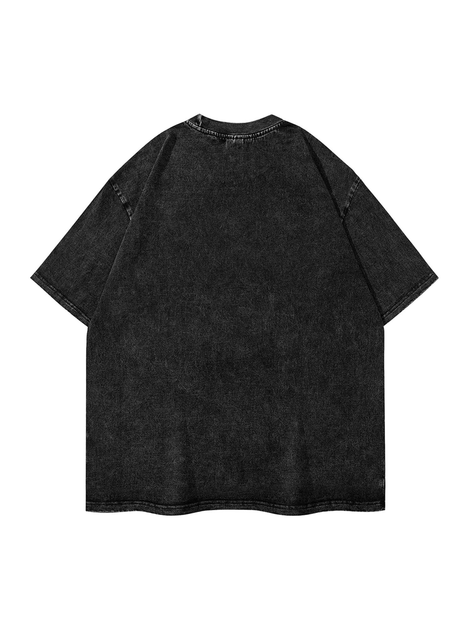 BLACK GRAPHIC T-SHIRT TRENDY CASUAL SHORT SLEEVE ROUND COLLAR DESIGN