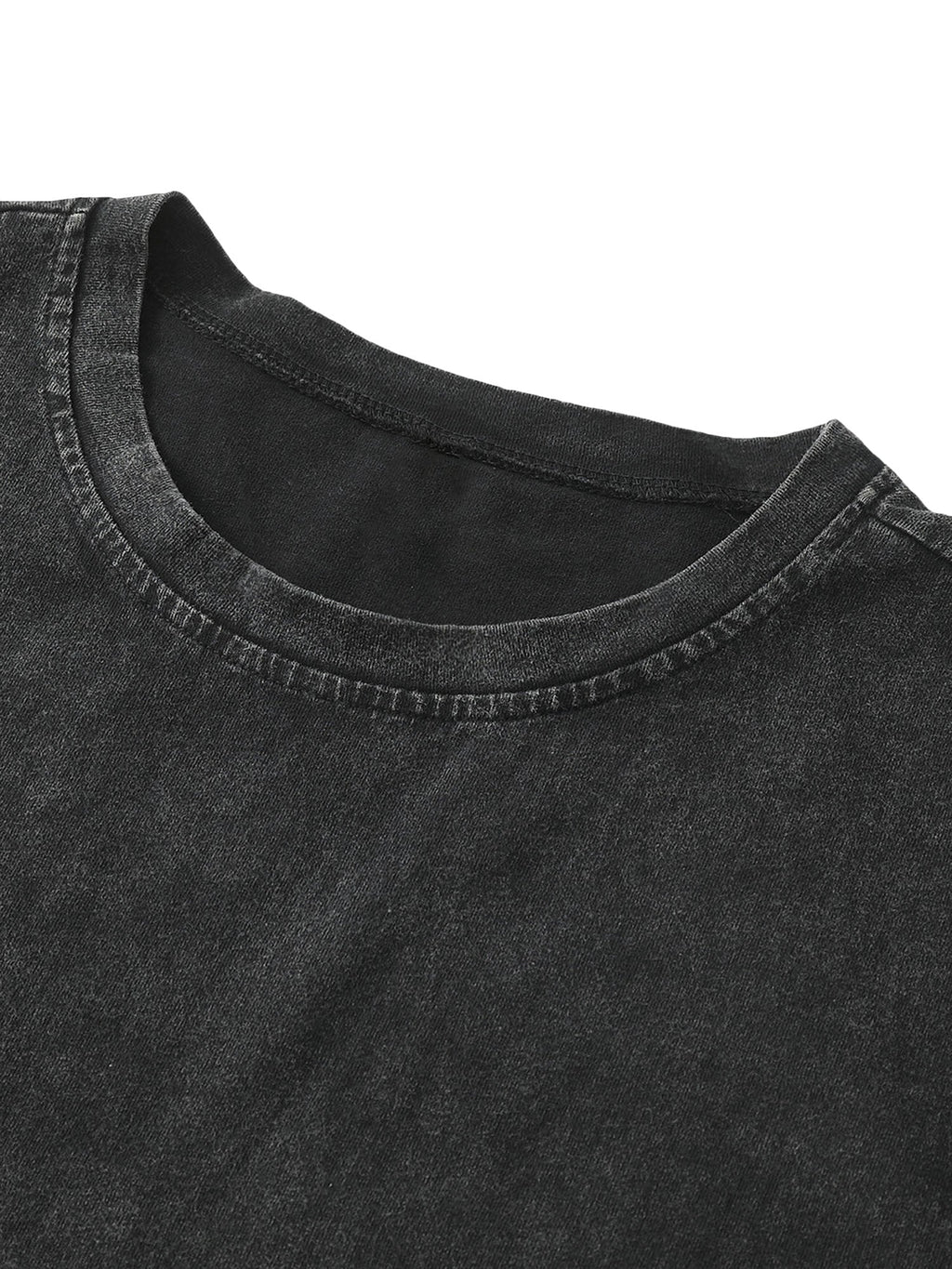 BLACK GRAPHIC TANK TOP WITH PRINTED ROUND NECK DESIGN