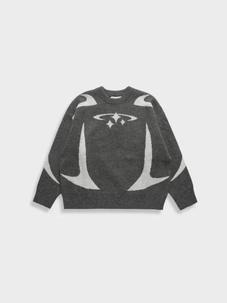 BLACK GRAPHIC Y2K VINTAGE SWEATER
