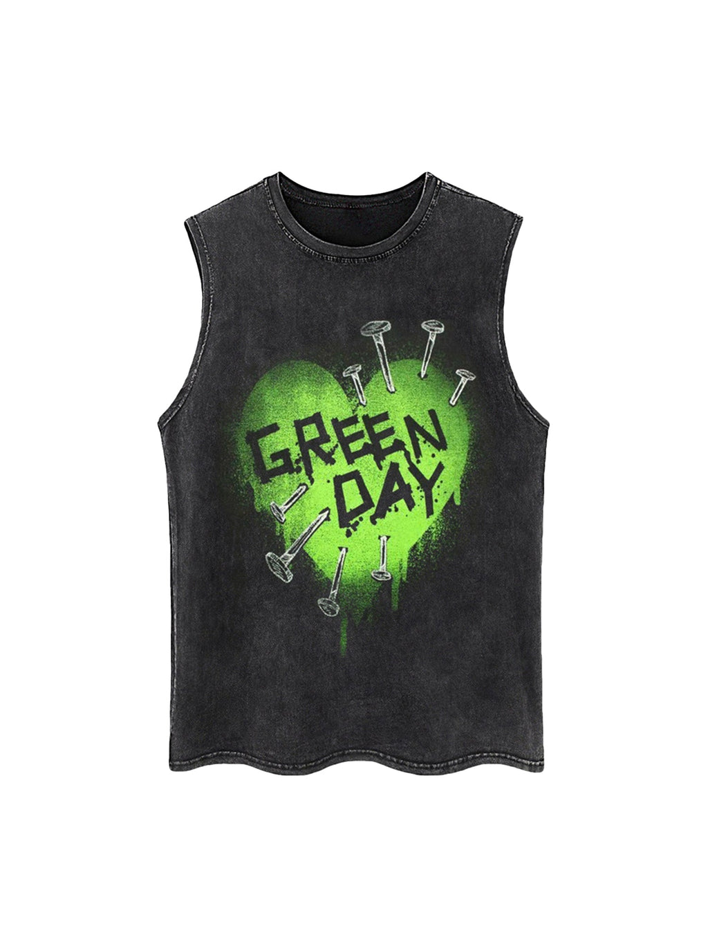 BLACK GREEN DAY SLEEVELESS PULLOVER WITH FLORAL PRINT