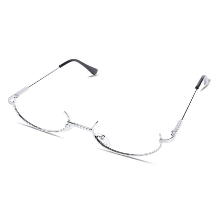 BLACK HALF-FRAME EYEGLASSES WITH Y2K HALF FRAME STYLE