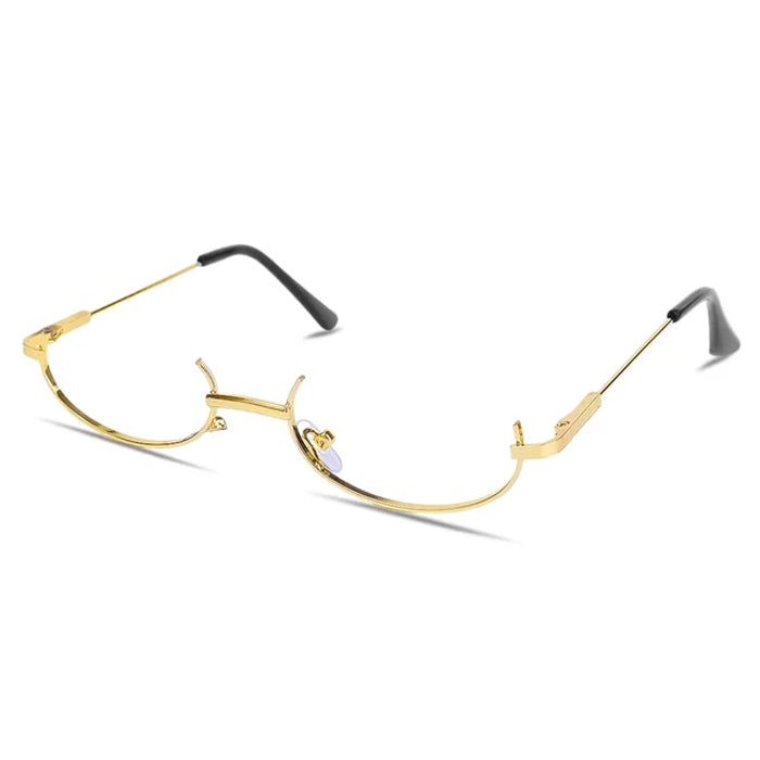 BLACK HALF-FRAME EYEGLASSES WITH Y2K HALF FRAME STYLE