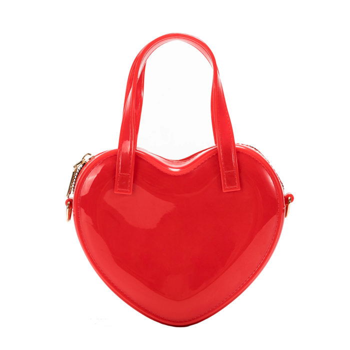 BLACK HEART-SHAPED HANDBAG FOR WOMEN FASHION ACCESSORIES