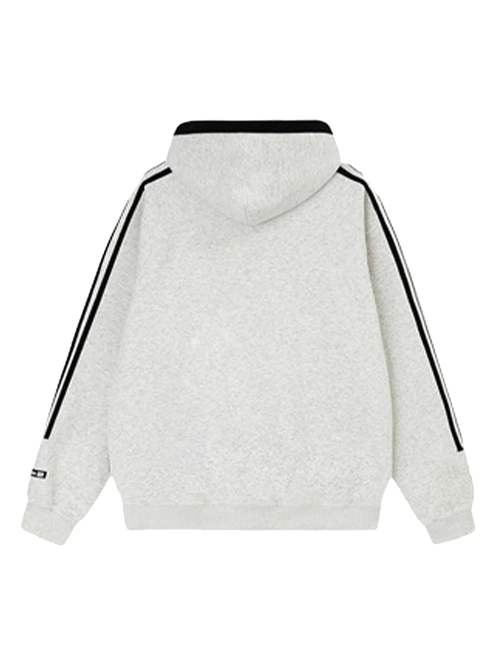 BLACK HOODIE WITH WHITE STRIPES LONG SLEEVE PULLOVER FOR DAILY WEAR