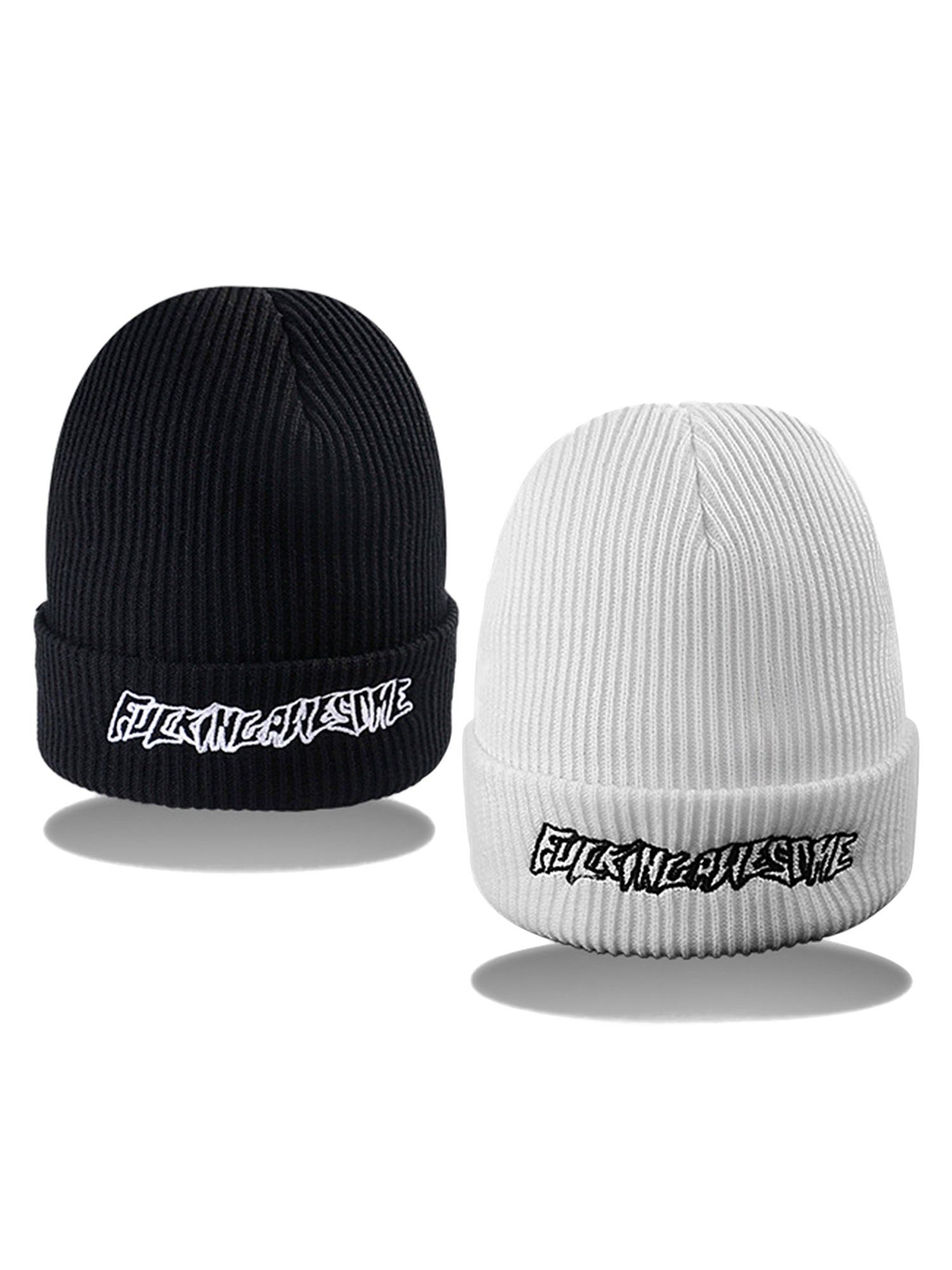 BLACK KNIT BEANIE - HIGH STREET RETRO FASHION ACCESSORY