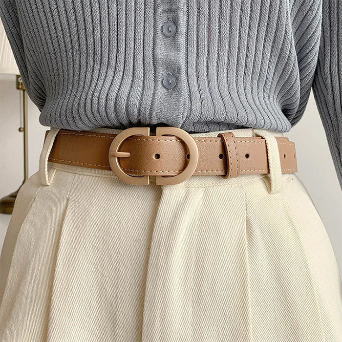 BLACK LEATHER BELT WITH GOLD BUCKLE FOR FORMAL ATTIRE