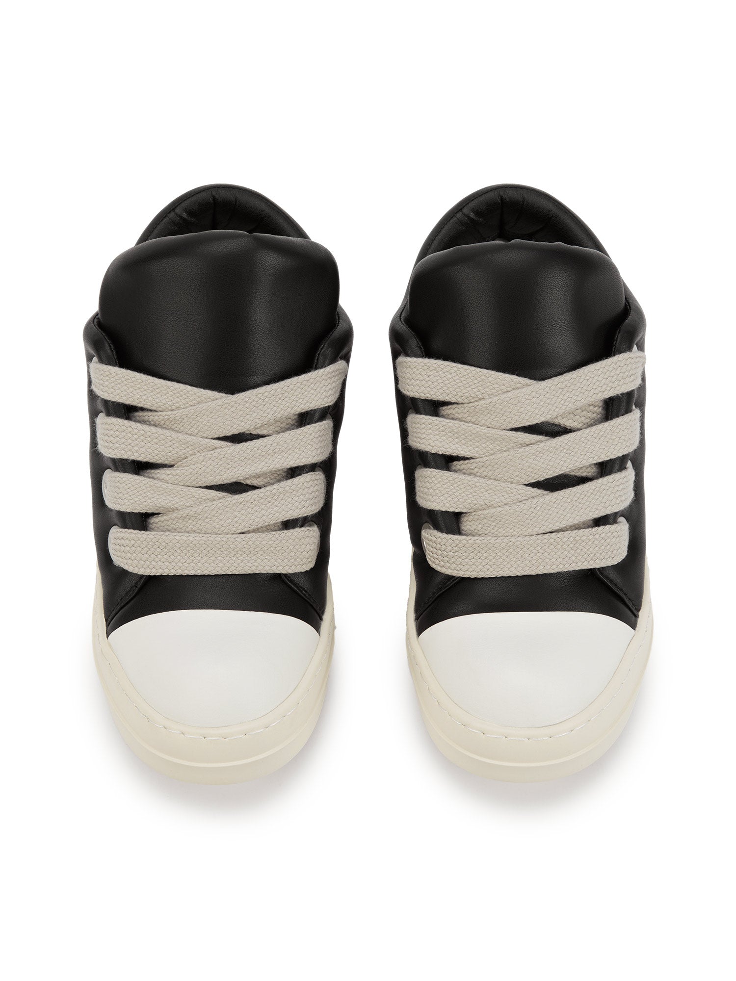 BLACK LEATHER SNEAKERS WITH RUBBER OUTSOLE AND ROUND TOE
