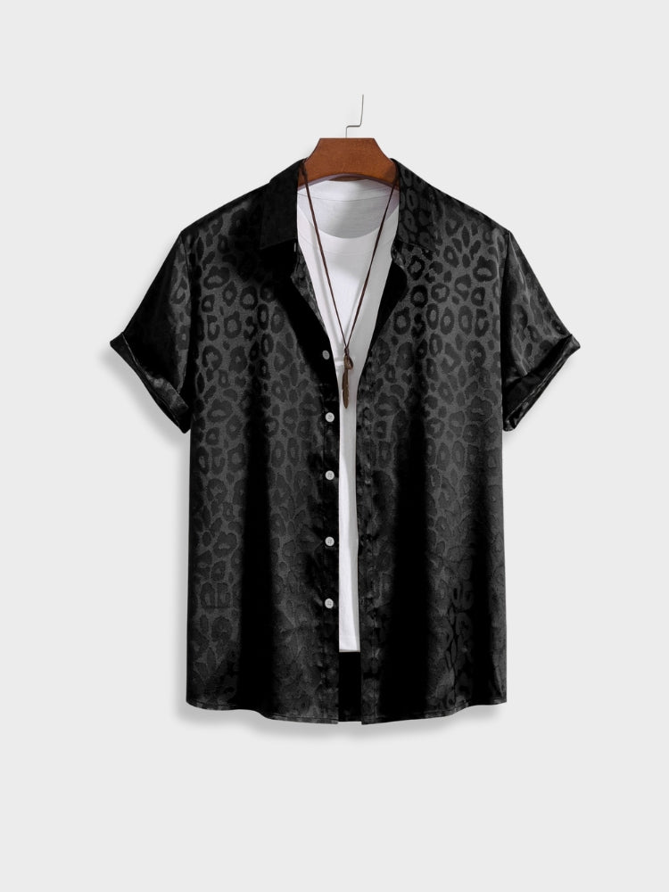 BLACK LEOPARD PRINT SHORT SET FOR EVERYDAY WEAR