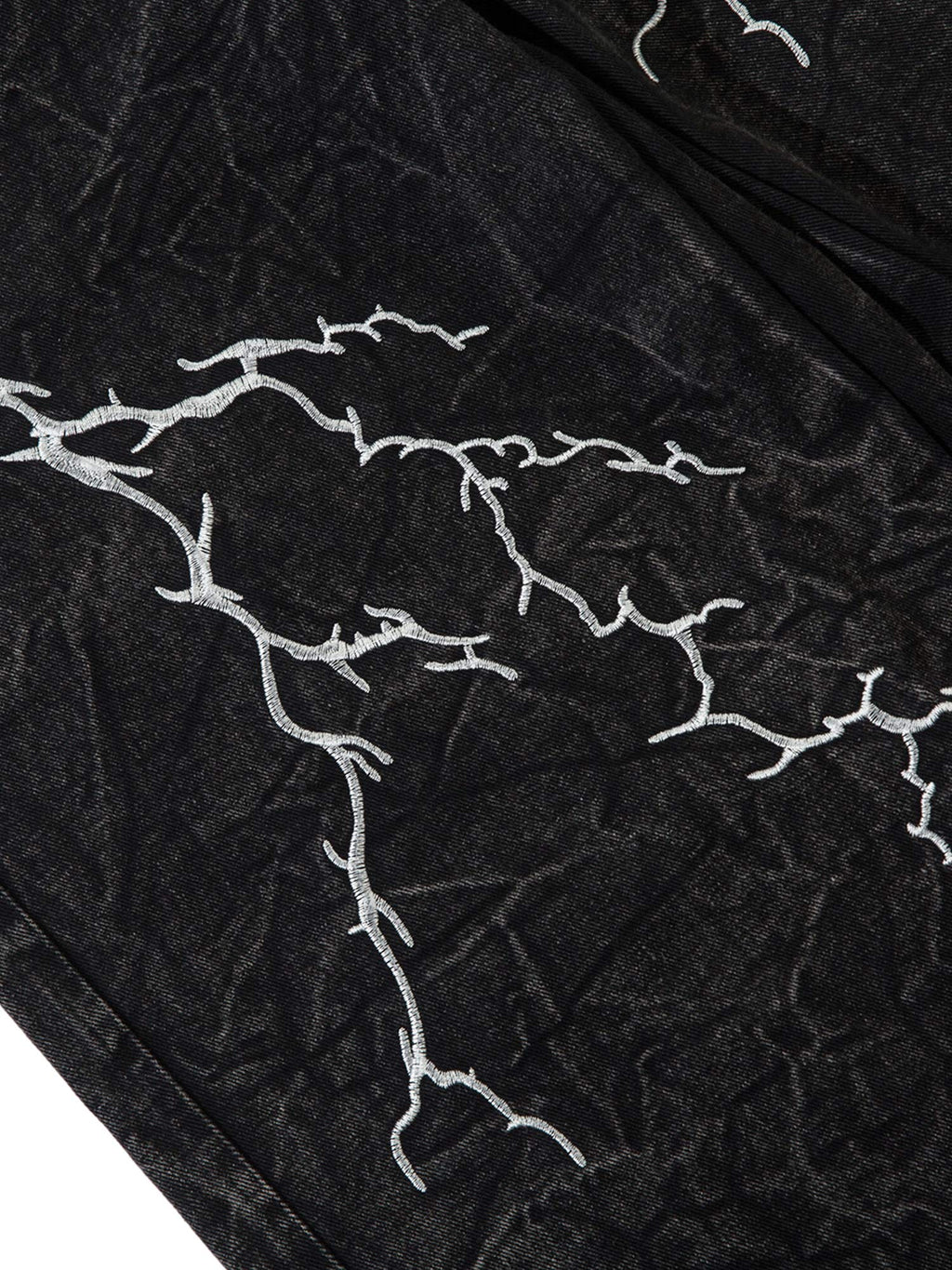 BLACK LIGHTNING BOLT LONG PANTS MID WAIST STRAIGHT LEG DESIGN