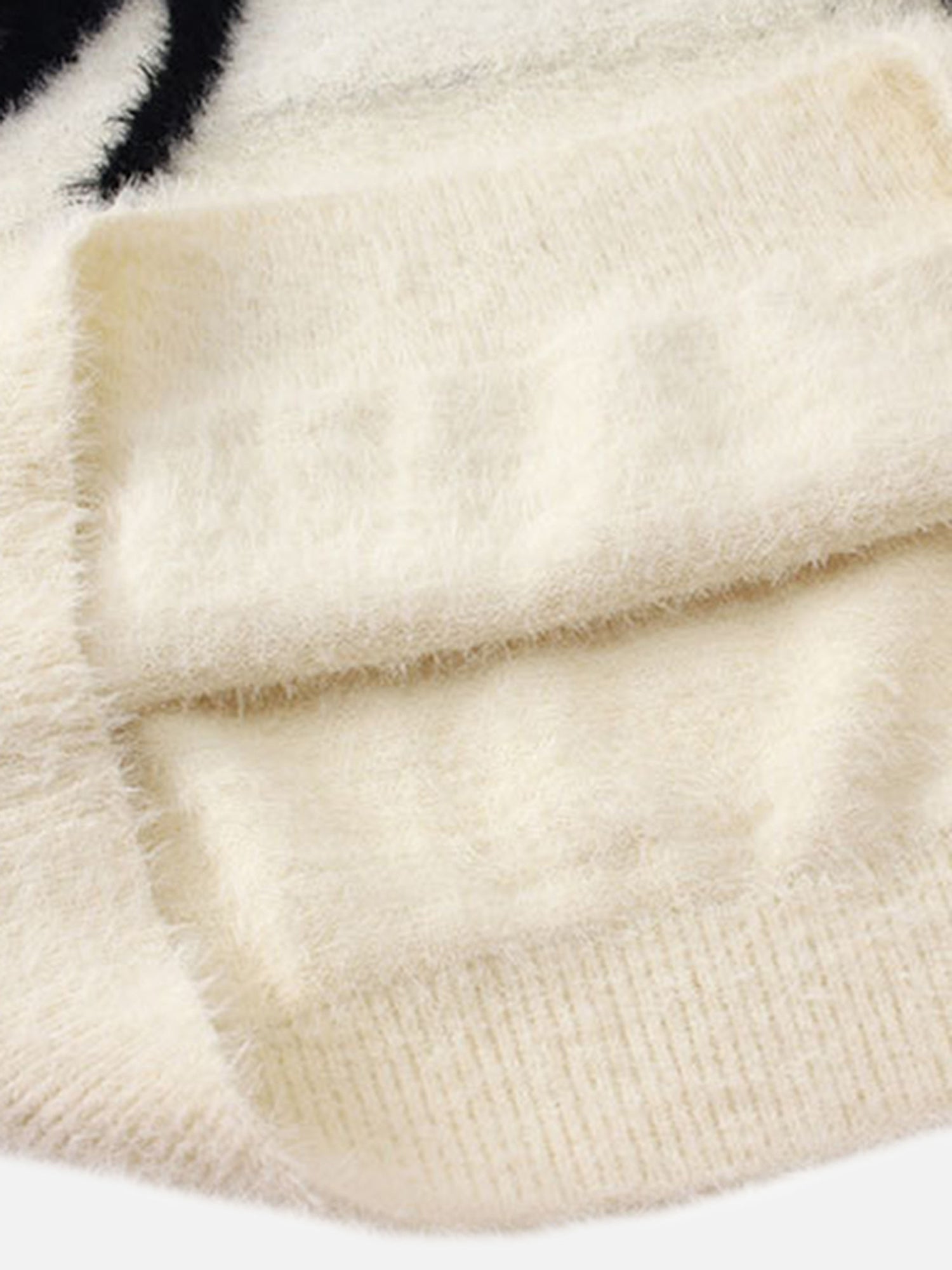 BLACK LONG SLEEVE PULLOVER WITH WHITE SPIDER DESIGN - TRENDY CASUAL LOOK