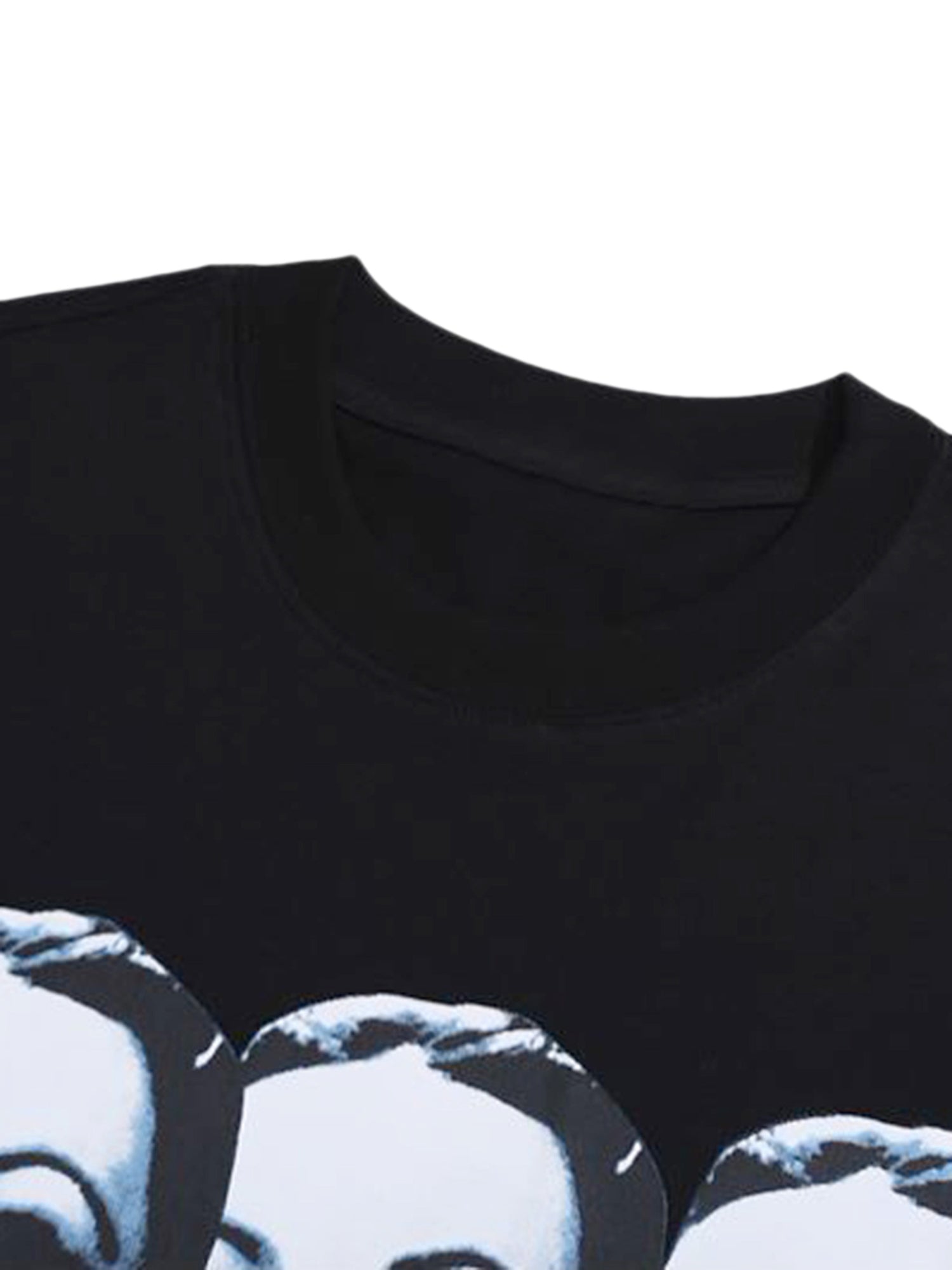 BLACK LONG SLEEVE SHIRT WITH DISTORTED FACES - LONG SLEEVE PULLOVER