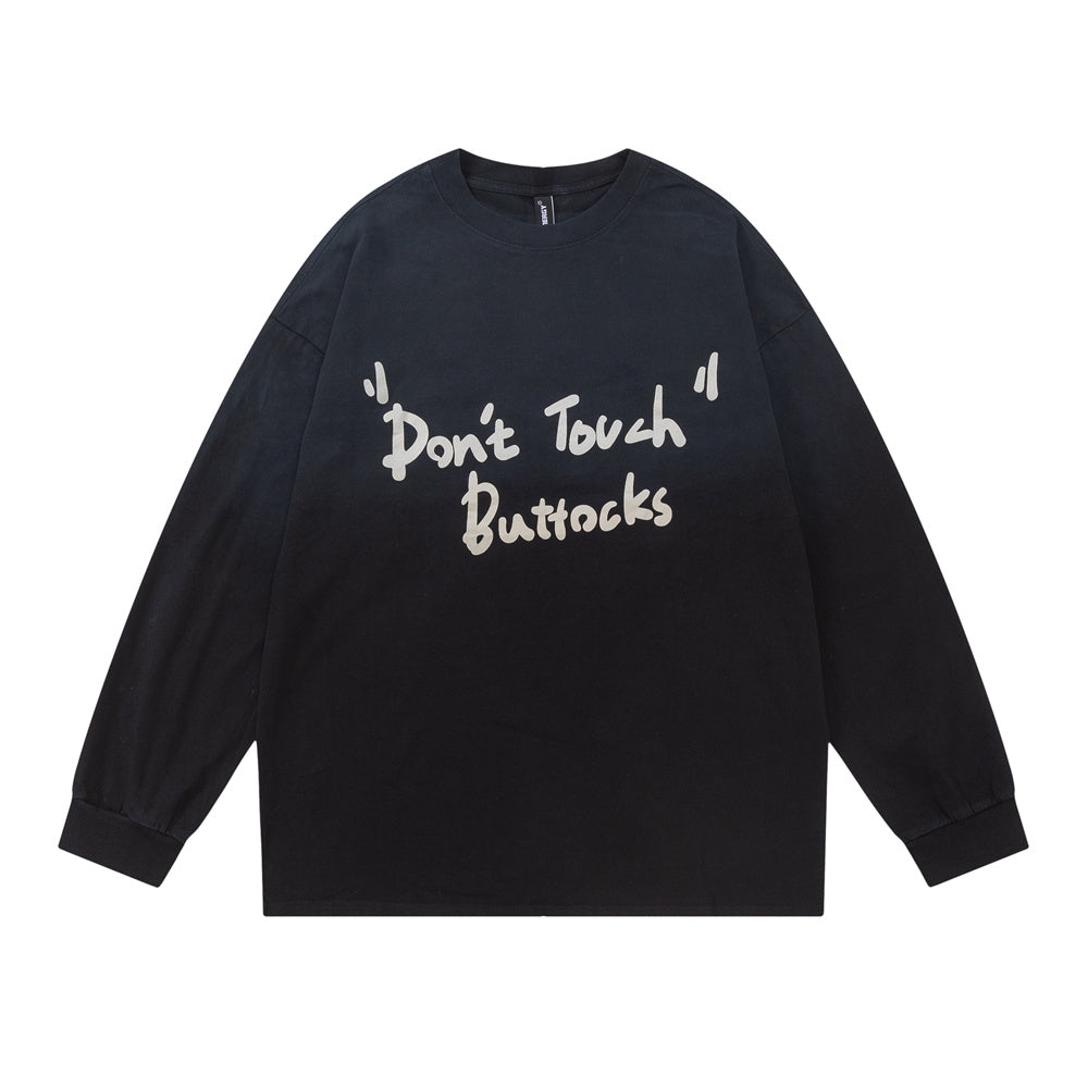 BLACK LONG-SLEEVED SHIRT DON'T TOUCH OVERSIZE SWEATSHIRT