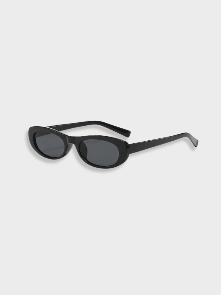 BLACK OVAL SUNGLASSES WITH UV PROTECTION FROM HARMFUL RAYS