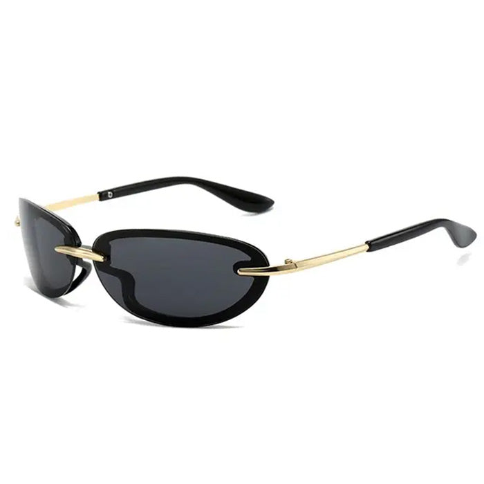 BLACK OVAL SUNGLASSES Y2K STYLE