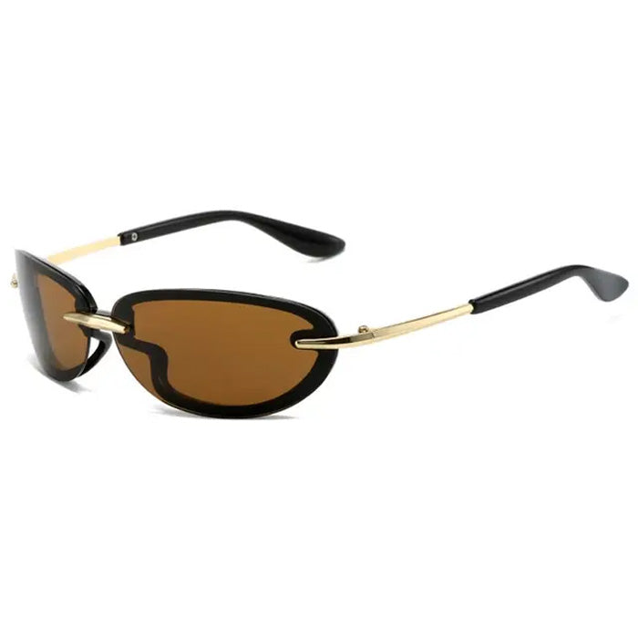 BLACK OVAL SUNGLASSES Y2K STYLE