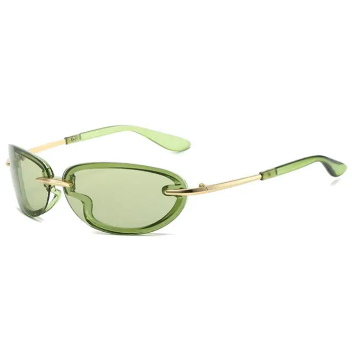 BLACK OVAL SUNGLASSES Y2K STYLE