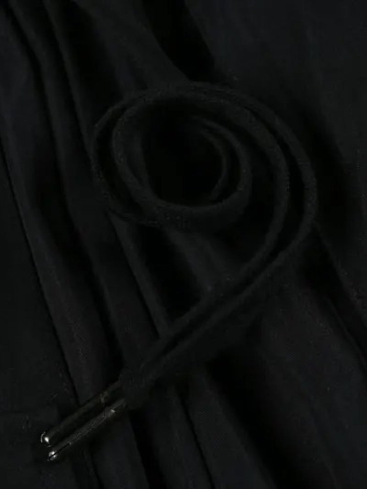 BLACK PADDED CARGO PANTS POCKET CARGO DESIGN