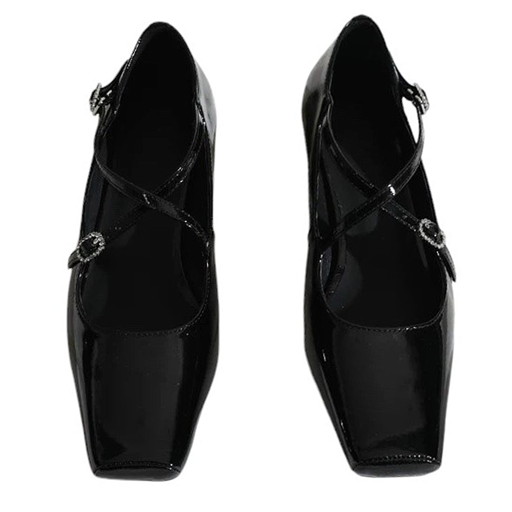 BLACK PATENT MARY JANE HEELS ELEGANT JANE HEELS