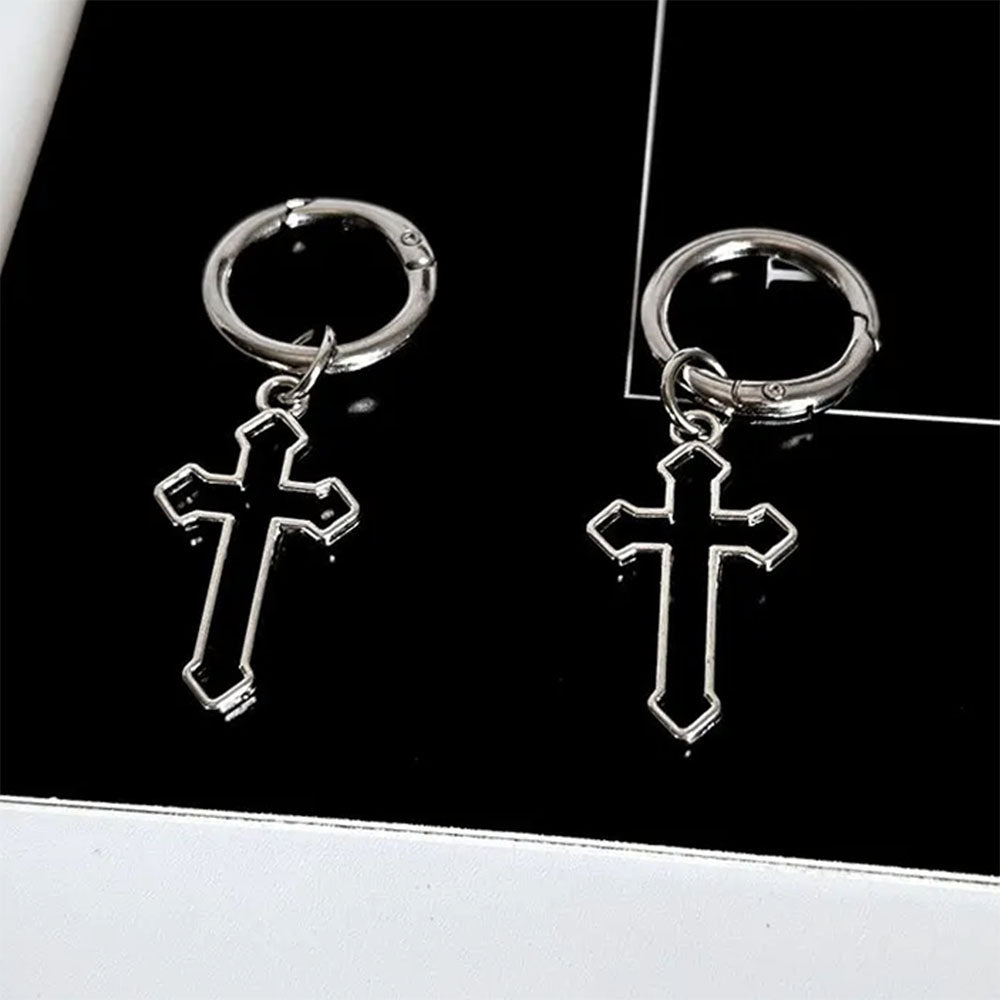 BLACK PLATFORM BOOTS WITH CROSS SHOE CHARMS ZINC ALLOY