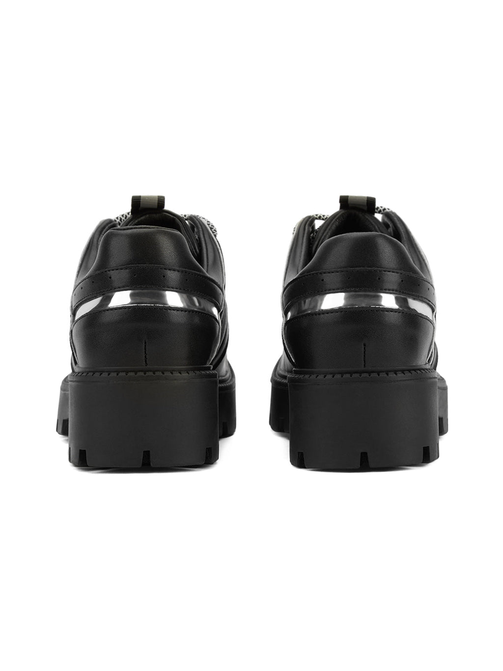 BLACK PLATFORM OXFORD SHOES WITH RUBBER OUTSOLE FOR WET CONDITIONS