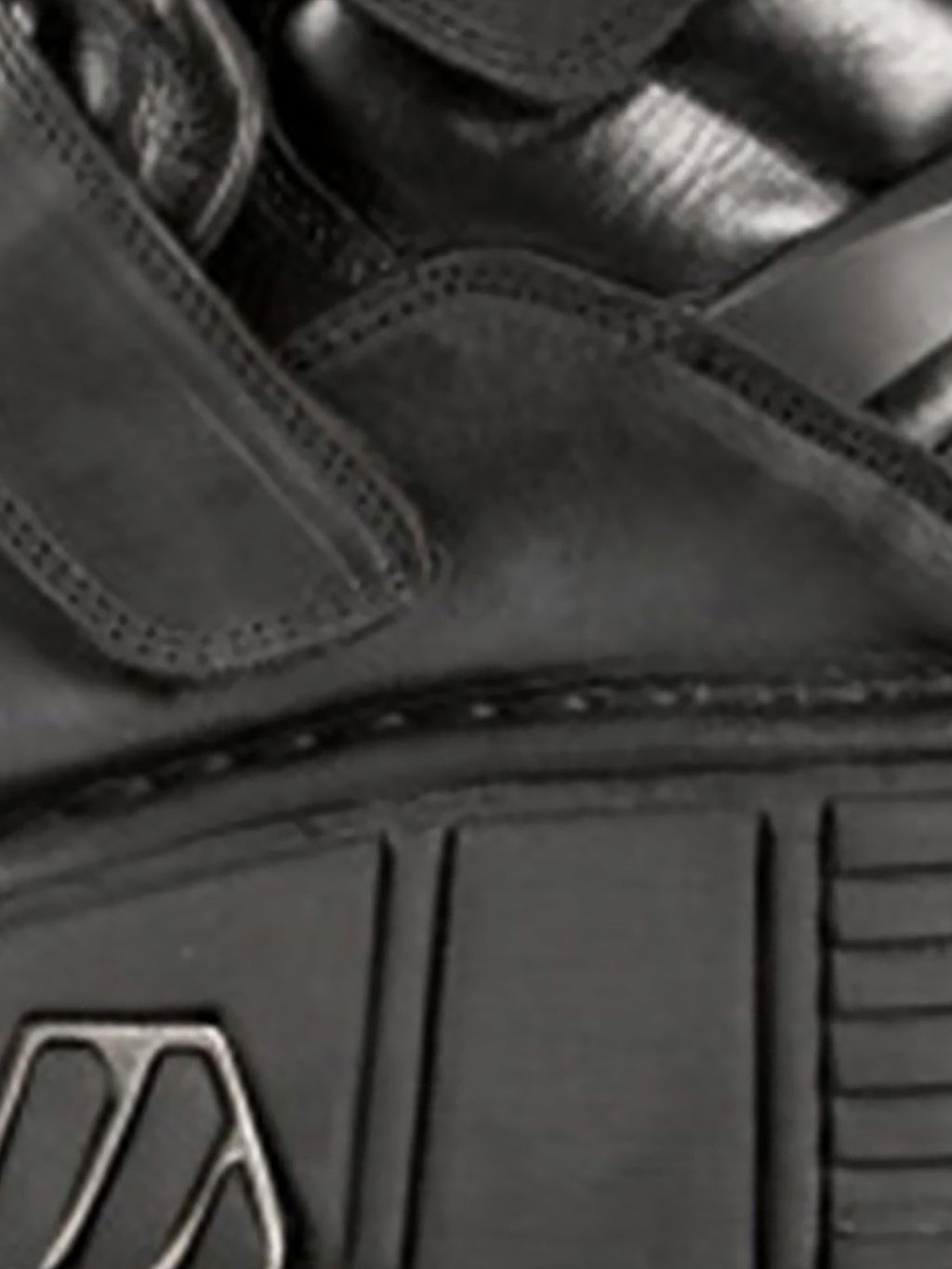 BLACK PLATFORM SHOES WITH STRAPS ROUND TOE BOOTS